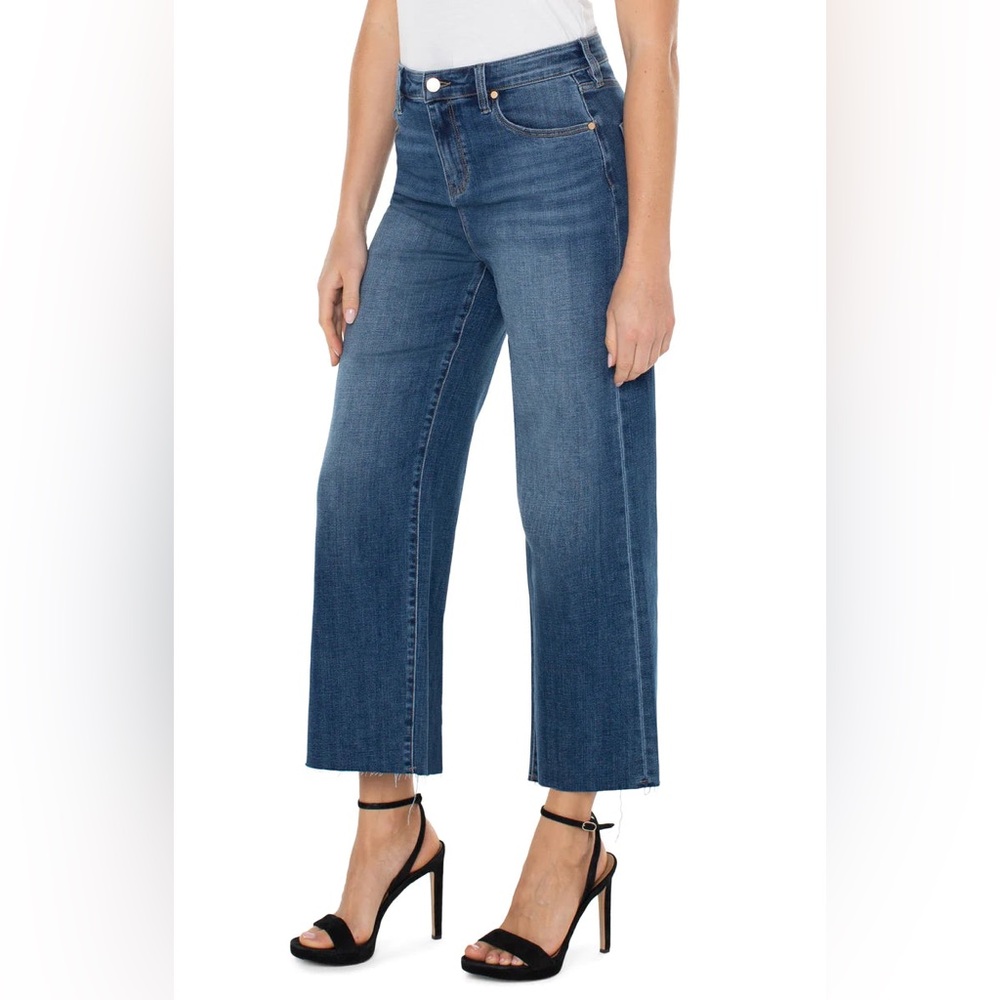 Classic High-Rise Wide-Leg Jeans in Dark Blue